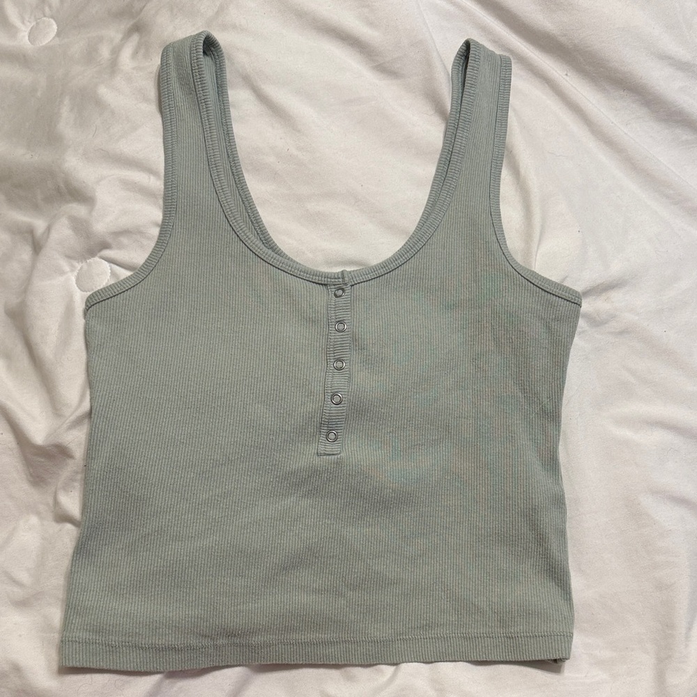 Abercrombie & Fitch Ribbed Tank Top - Light Gray